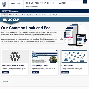 Faculty of Education CLF Guidelines website screenshot